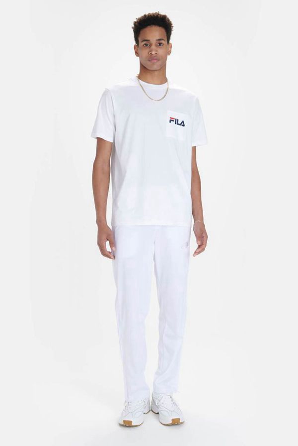 Camisetas Manga Corta Fila Hombre Blancas - Curtis Pocket - España 562974WYZ